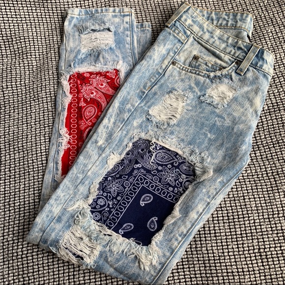 LF Carmar patchwork jeans, size 25 - Picture 2 of 4